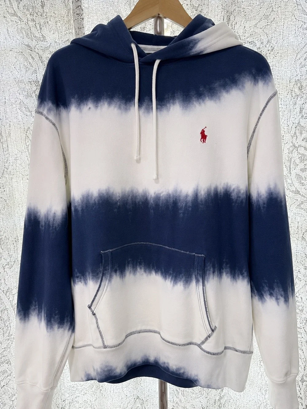 Y2K Coastal Tie Dye Hoodie Oversized Pullover Sweatshirt | Polo Ralph Lauren - Picture 2 of 2
